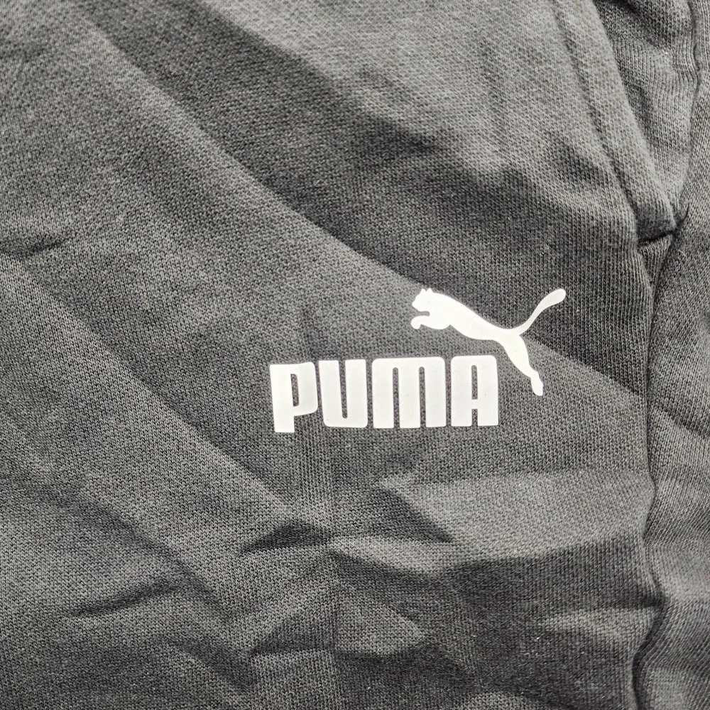 Puma Sweatpants Mens Medium Charcoal‎ Grey Fleece Joggers Logo 845787-01